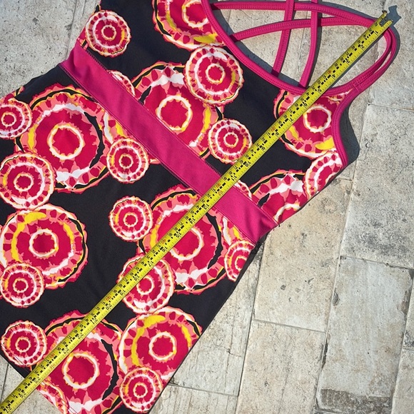 Soybu strappy shelf sports bra , athletic tank top. Tie dye pink/yellow Size S - Picture 7 of 9